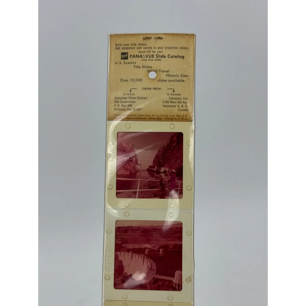 Vintage GAF Pana-vue Souvenir Travel Slides Hoover‎ Dam Nevada-Arizona New